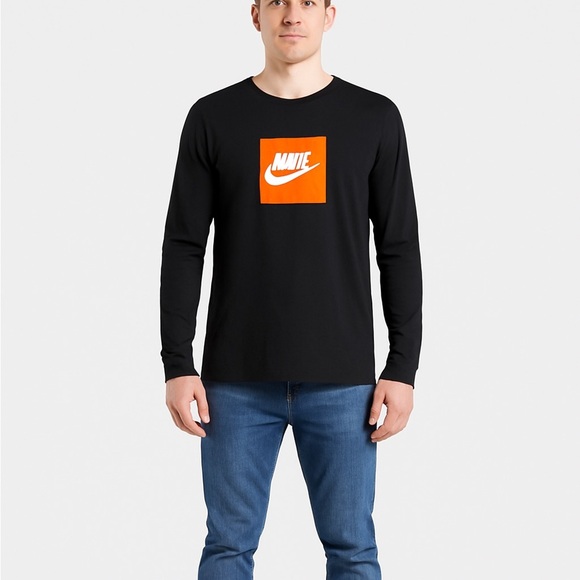 Nike Size Medium Black Long-Sleeve Shirt. - Picture 1 of 5